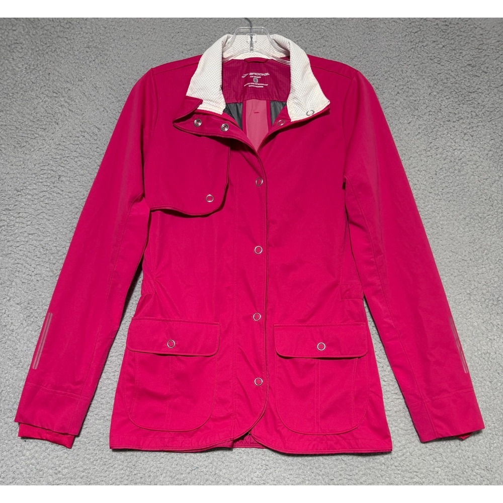 Brooks Jacket Womens Small Pink Full Zip Shelter Technology Running Windbreaker